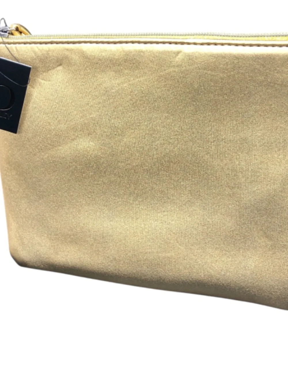 Cynthia Rowley Metallic Gold Flat Pouch | Tech Accessory Bag | Cosmetic Bag